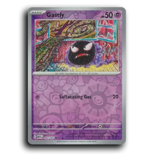 Gastly 092/165 151 Common Pokemon Card TCG Near Mint NM Reverse Holo