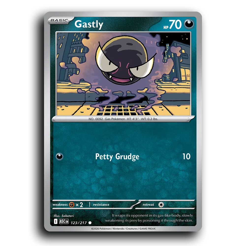 Gastly 123/217 Ascended Heroes Common Pokemon Card TCG Near Mint NM