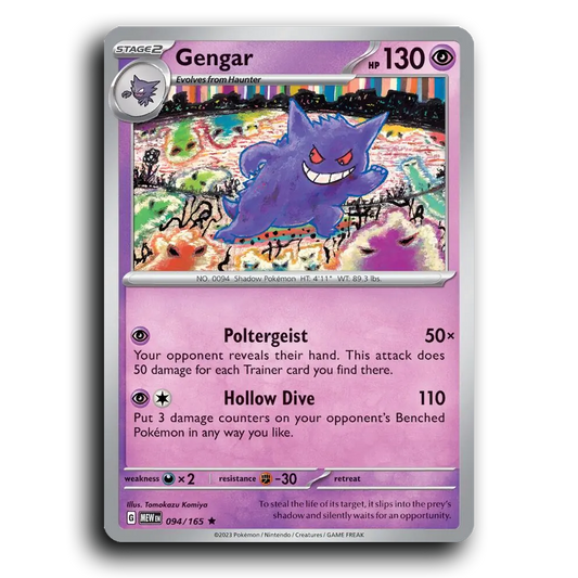 Gengar 094/165 151 Rare Pokemon Card TCG Near Mint NM Holofoil