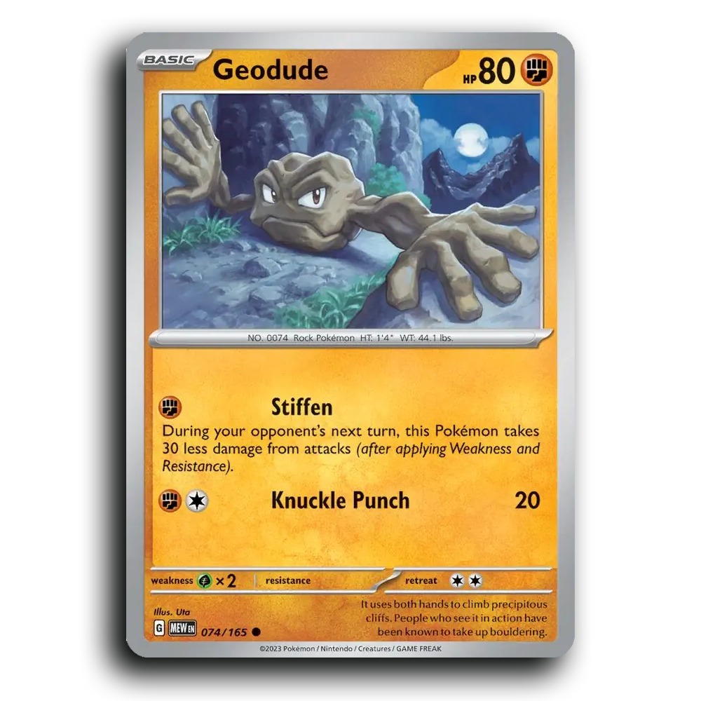 Geodude 074/165 151 Common Pokemon Card TCG Near Mint NM