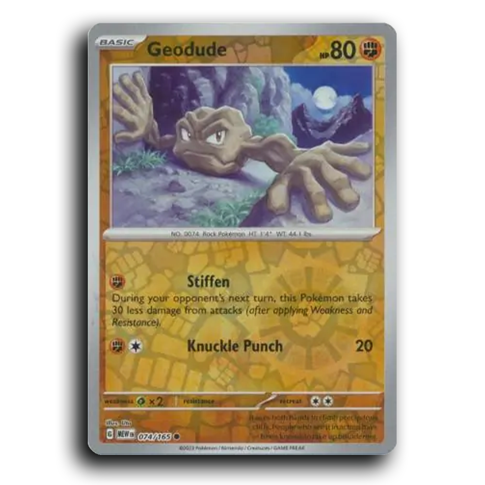 Geodude 074/165 151 Common Pokemon Card TCG Near Mint NM Reverse Holo