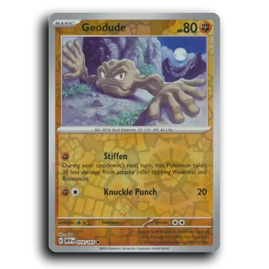 Geodude 074/165 151 Common Pokemon Card TCG Near Mint NM Reverse Holo