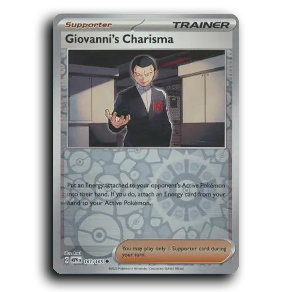 Giovanni's Charisma 161/165 151 Uncommon Pokemon Card TCG Near Mint NM Reverse Holo
