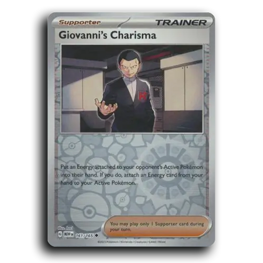Giovanni's Charisma 161/165 151 Uncommon Pokemon Card TCG Near Mint NM Reverse Holo