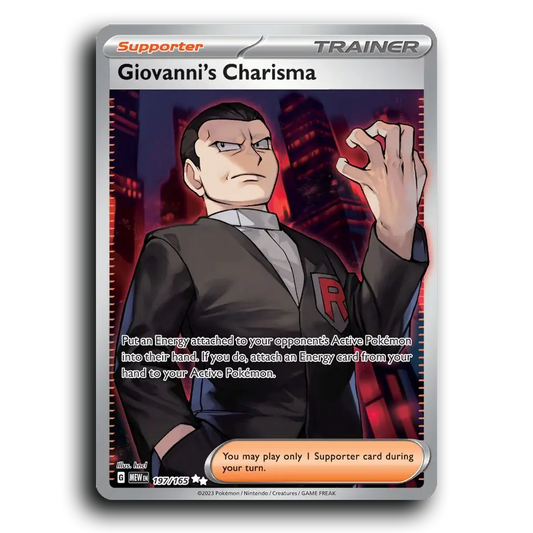 Giovanni's Charisma 197/165 151 Ultra Rare Pokemon Card TCG Near Mint NM Holofoil