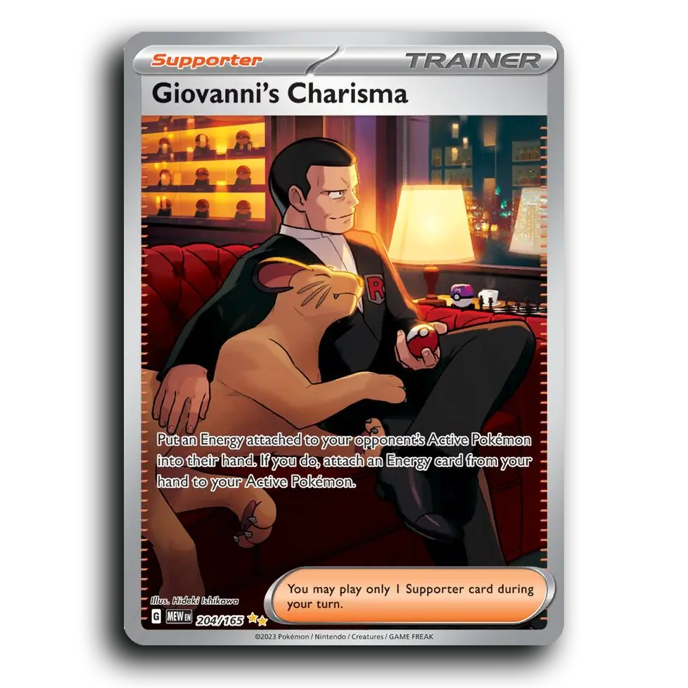 Giovanni's Charisma 204/165 151 Special Illustration Rare Pokemon Card TCG Near Mint NM Holofoil
