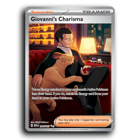 Giovanni's Charisma 204/165 151 Special Illustration Rare Pokemon Card TCG Near Mint NM Holofoil