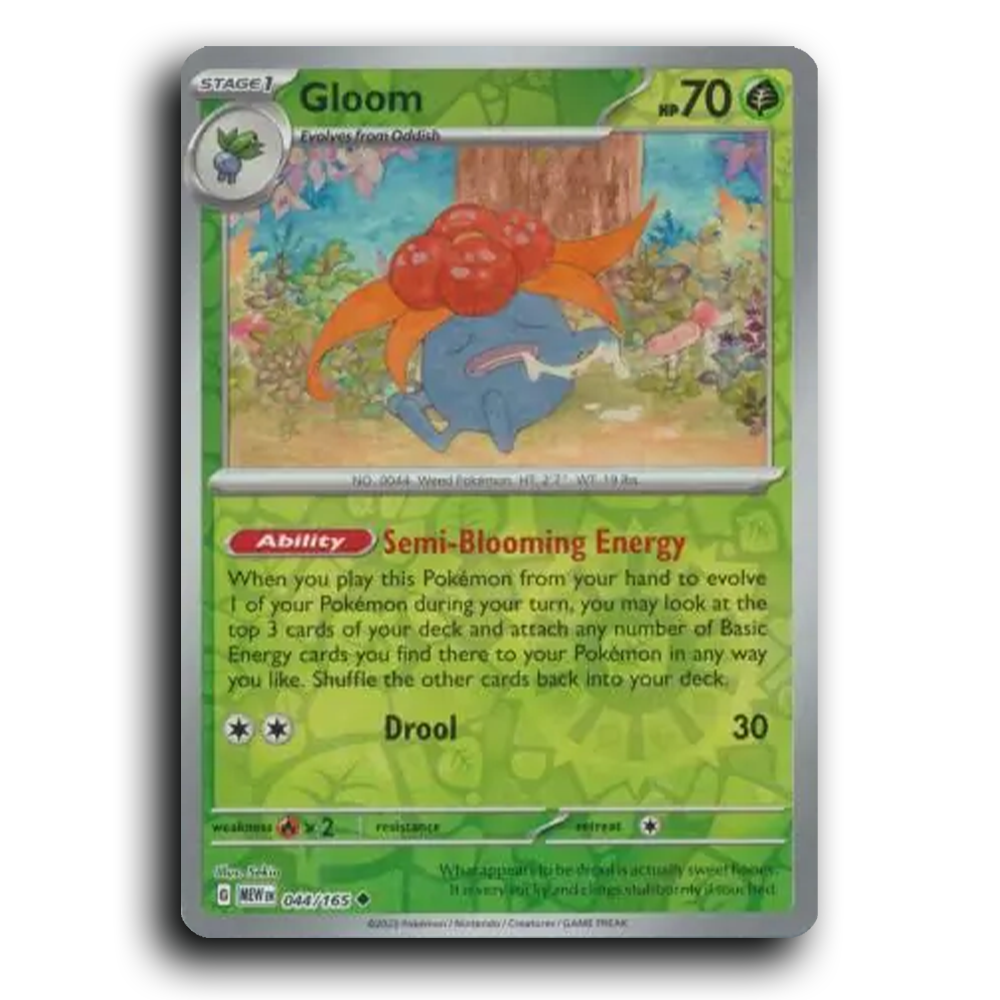 Gloom 044/165 151 Uncommon Pokemon Card TCG Reverse Holo