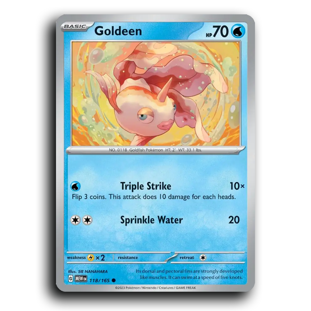 Goldeen 118/165 151 Common Pokemon Card TCG Near Mint NM