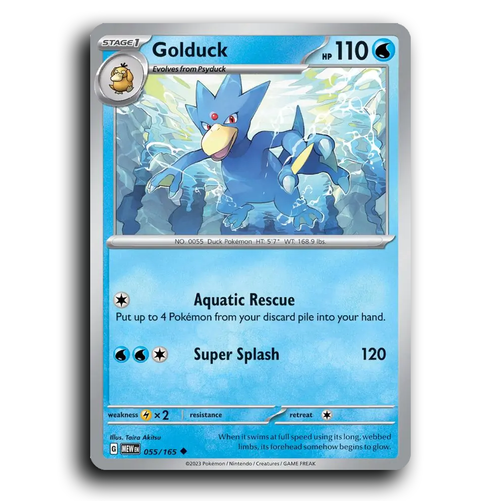 Golduck 055/165 151 Uncommon Pokemon Card TCG