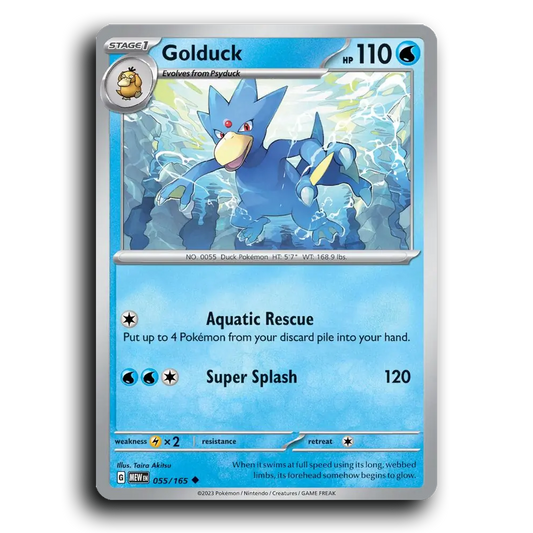 Golduck 055/165 151 Uncommon Pokemon Card TCG