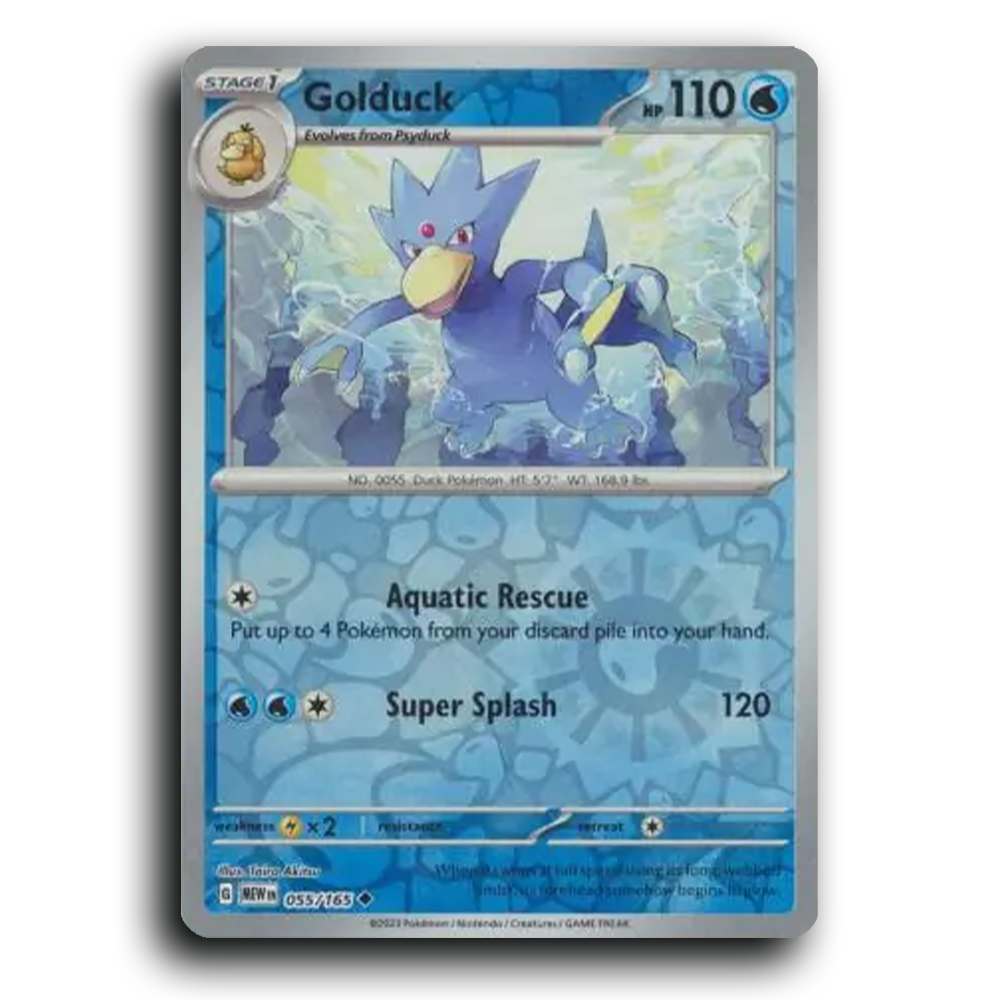 Golduck 055/165 151 Uncommon Pokemon Card TCG Reverse Holo