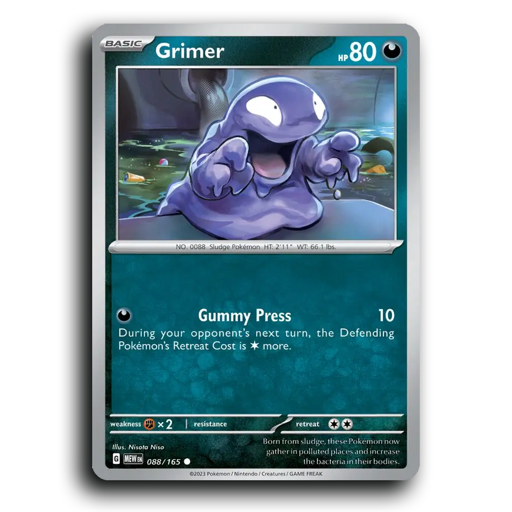 Grimer 088/165 151 Common Pokemon Card TCG Near Mint NM