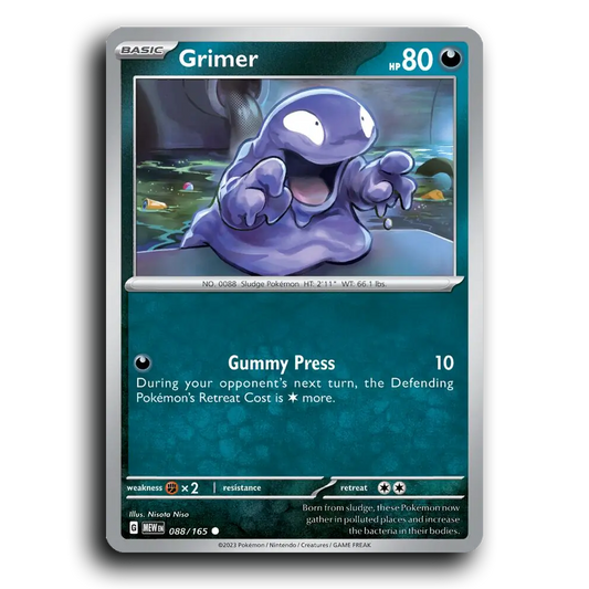 Grimer 088/165 151 Common Pokemon Card TCG Near Mint NM