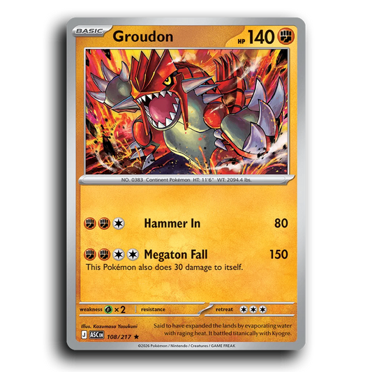 Groudon 108/217 Ascended Heroes Rare Pokemon Cards TCG Near Mint NM Holofoil
