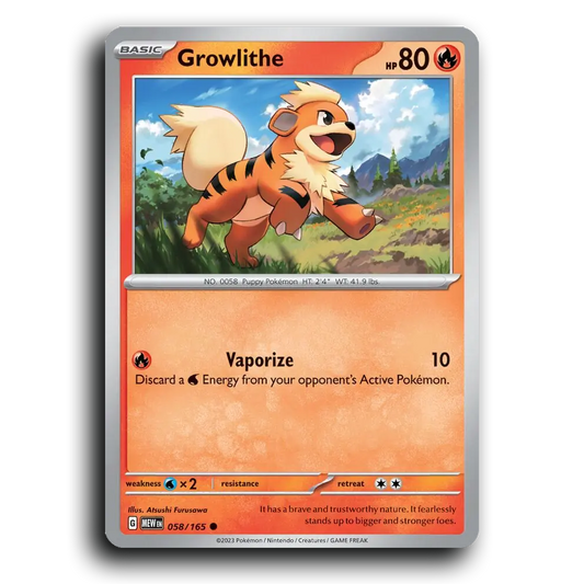 Growlithe 058/165 151 Common Pokemon Card TCG