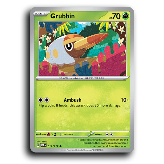 Grubbin 017/217 Ascended Heroes Common Pokemon Card TCG Near Mint NM