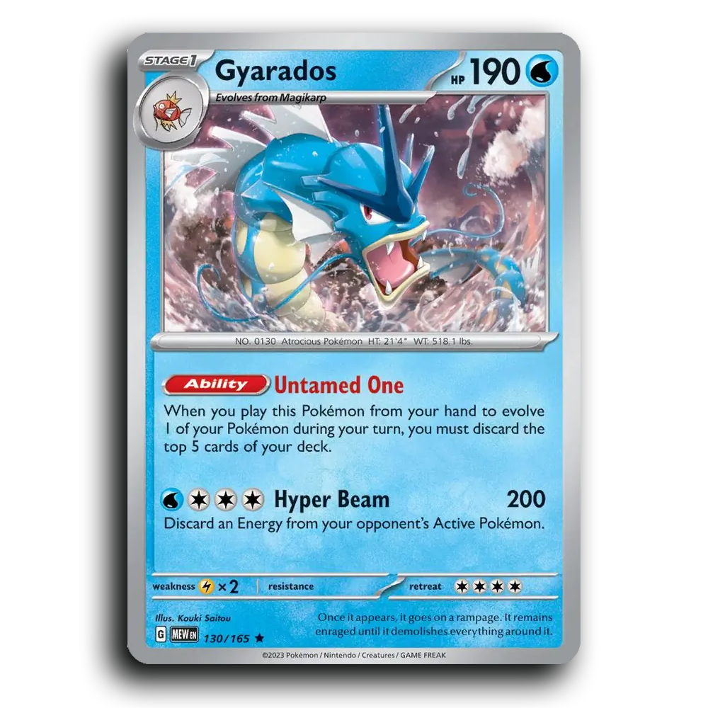 Gyarados 130/165 151 Rare Pokemon Card TCG Near Mint NM Holofoil