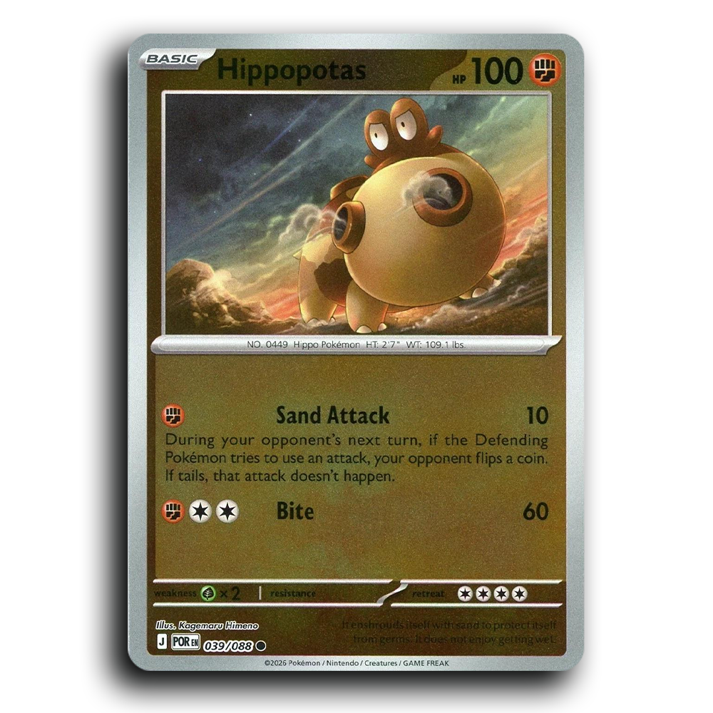 Hippopotas (039/088) [Perfect Order] Common Pokemon Card TCG Near Mint NM Reverse Holo