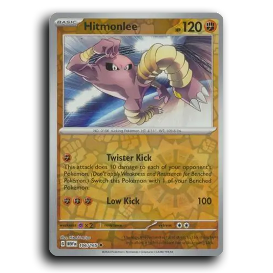 Hitmonlee 106/165 151 Uncommon Pokemon Card TCG Near Mint NM Reverse Holo