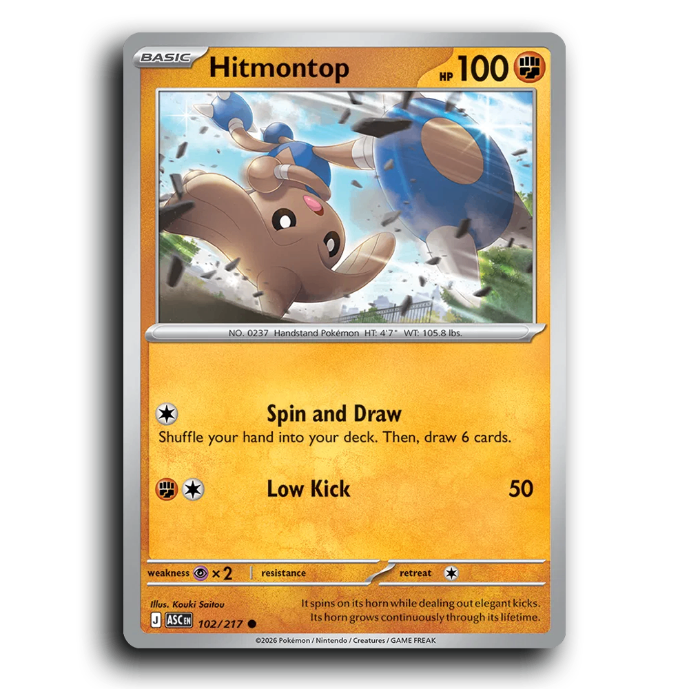 Hitmontop 102/217 Ascended Heroes Common Pokemon Card TCG Near Mint NM