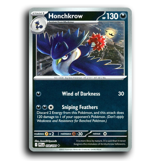 Honchkrow (058/094) [Phantasmal Flames] Uncommon Pokemon Card TCG Near Mint NM Reverse Holo