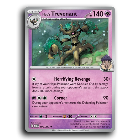 Hop's Trevenant 096/217 Ascended Heroes Rare Pokemon Card TCG Near Mint NM Holofoil