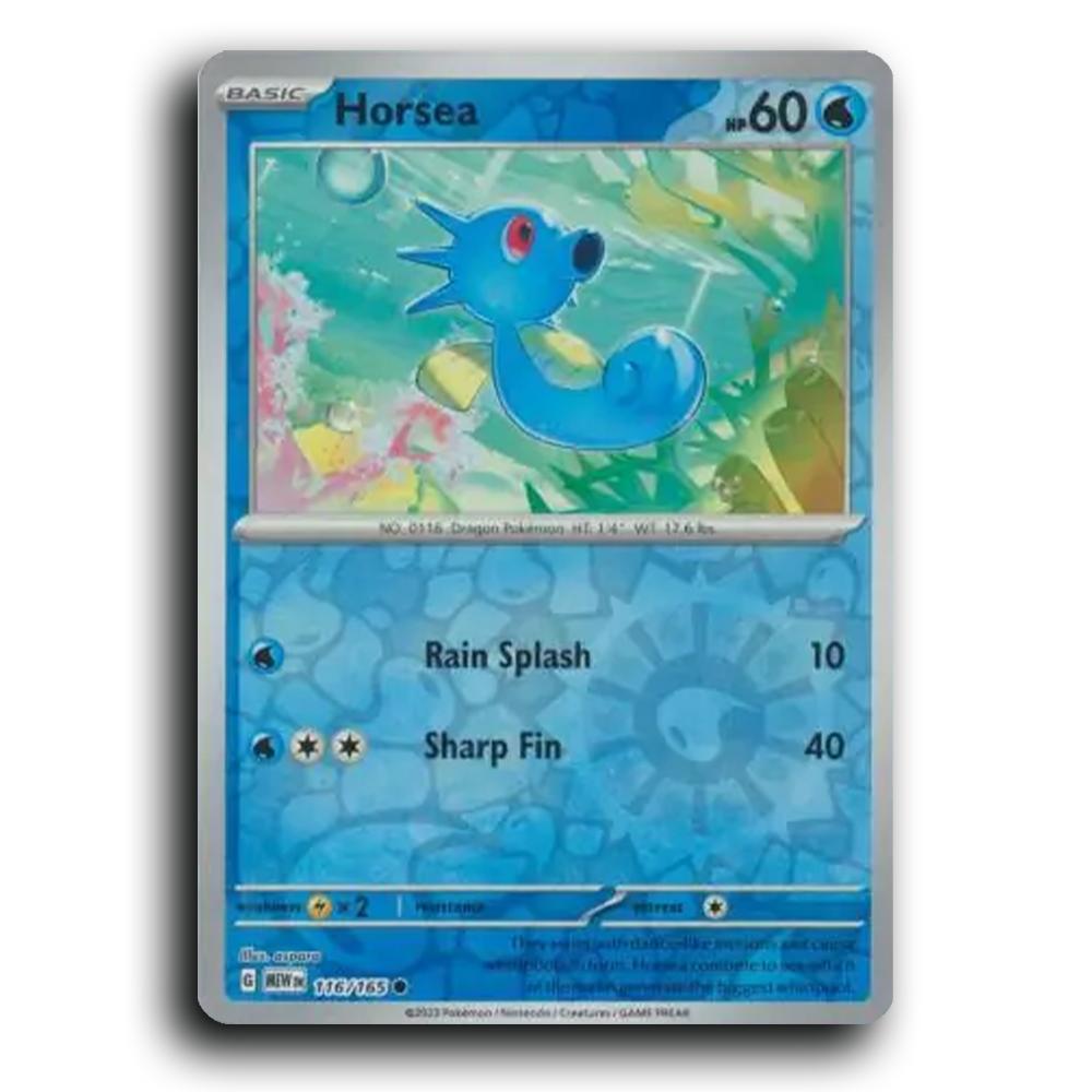 Horsea 116/165 151 Common Pokemon Card TCG Near Mint NM Reverse Holo