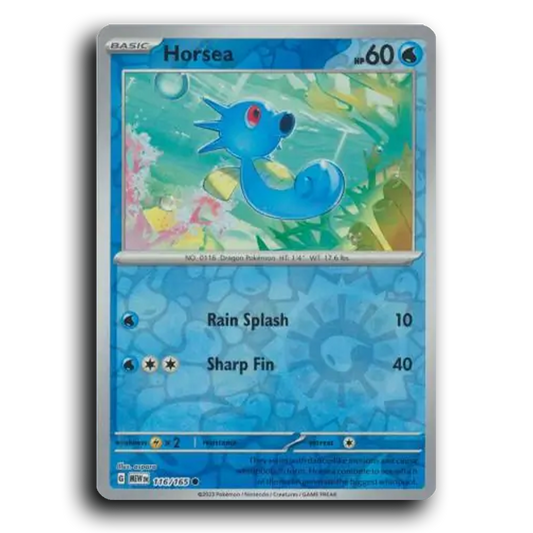 Horsea 116/165 151 Common Pokemon Card TCG Near Mint NM Reverse Holo
