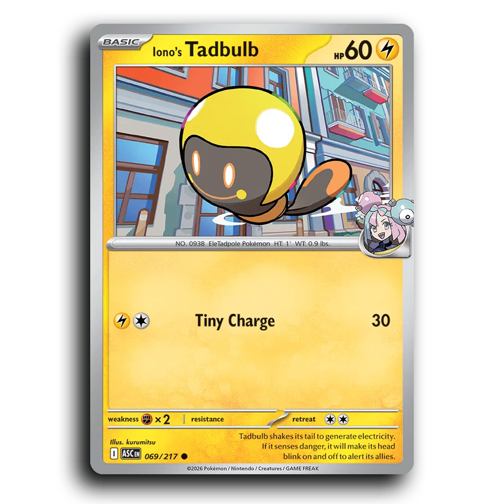Iono's Tadbulb 069/217 Ascended Heroes Common Pokemon Card TCG Near Mint NM