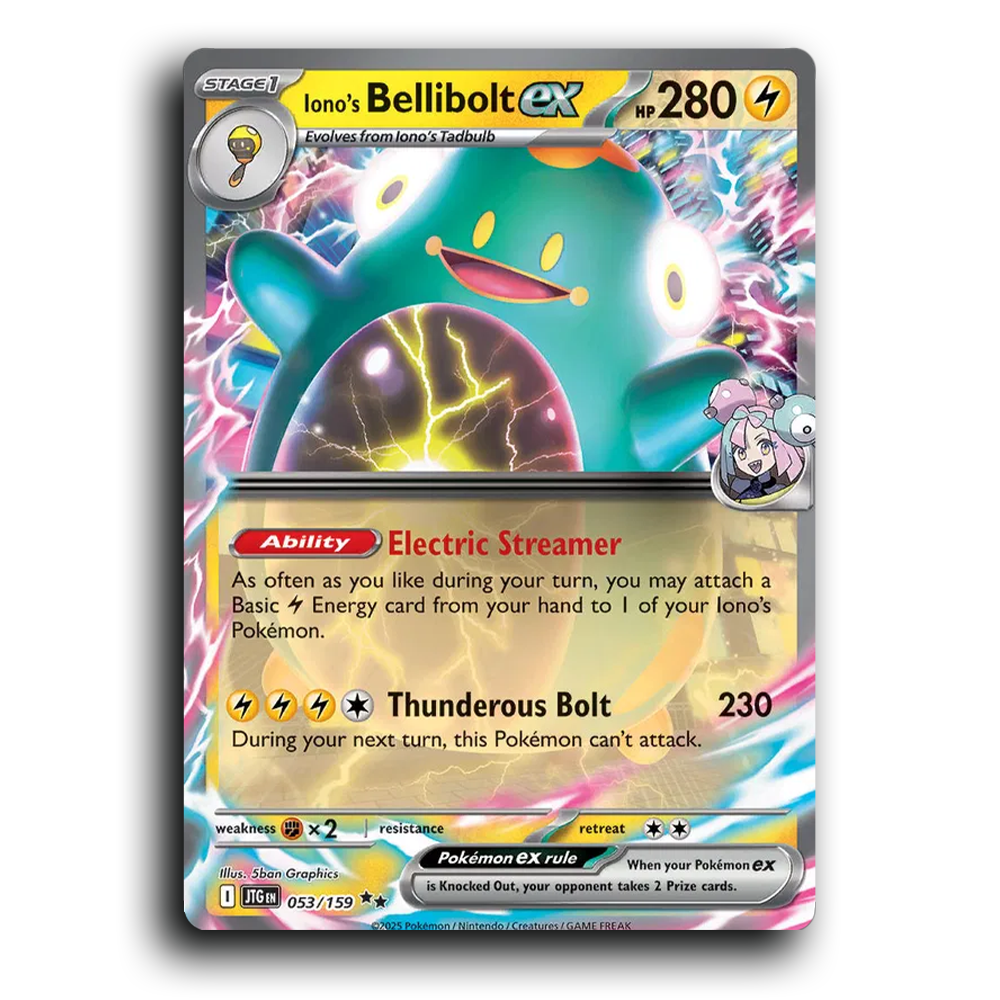 Iono's Bellibolt ex 053/159 Journey Together Double Rare Pokemon Card TCG Holofoil
