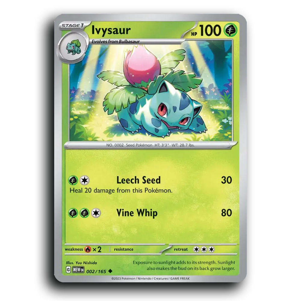 Ivysaur 002/165 151 Uncommon Pokemon Card TCG