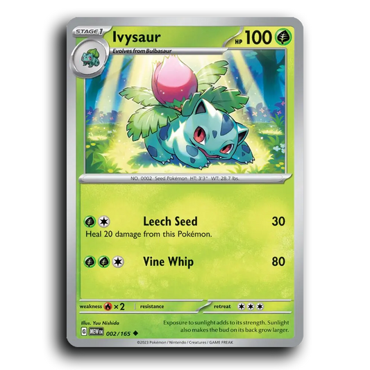 Ivysaur 002/165 151 Uncommon Pokemon Card TCG