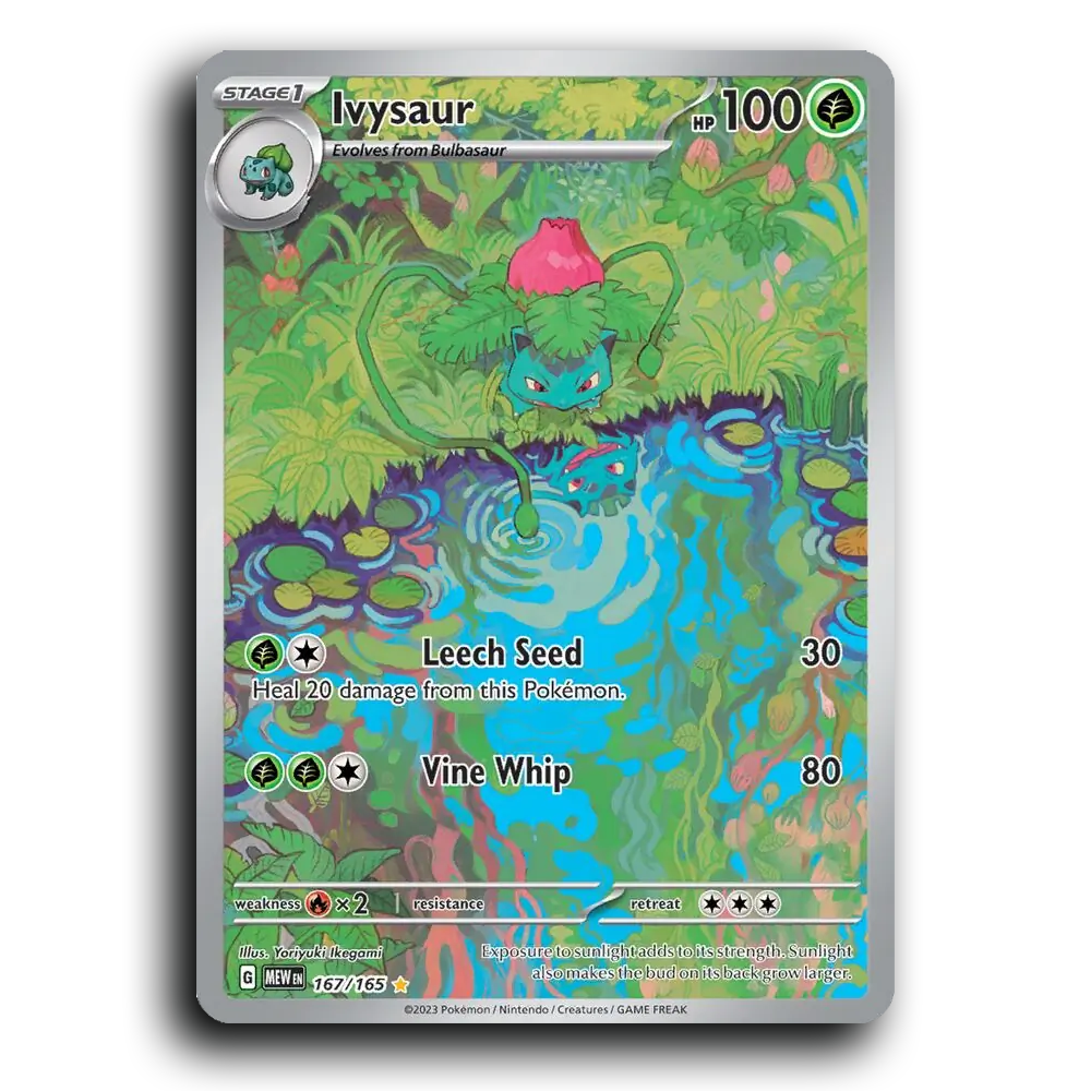 Ivysaur 167/165 151 Illustration Rare Pokemon Card TCG Near Mint NM Holofoil