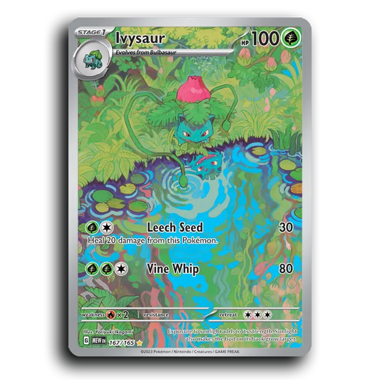 Ivysaur 167/165 151 Illustration Rare Pokemon Card TCG Near Mint NM Holofoil