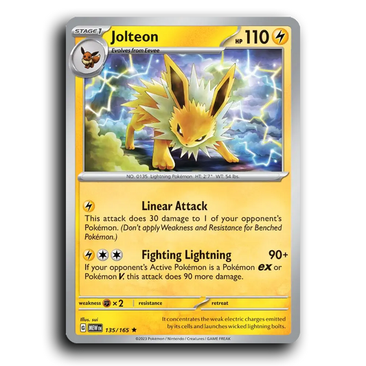 Jolteon 135/165 151 Rare Pokemon Card TCG Near Mint NM Holofoil