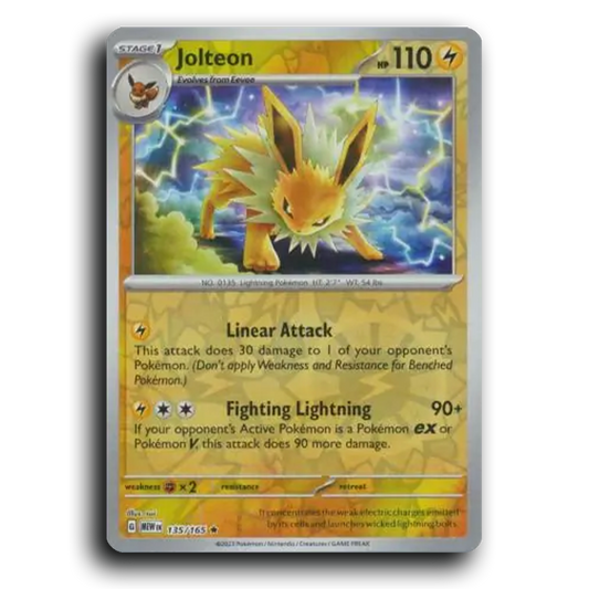 Jolteon 135/165 151 Rare Pokemon Card TCG Near Mint NM Reverse Holo