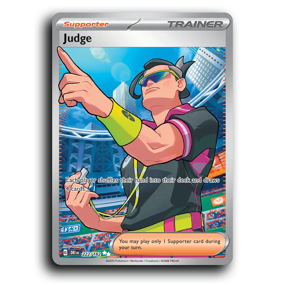 Judge 222/182 Destined Rivals Ultra Rare Pokemon Card TCG Holofoil