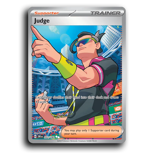 Judge 222/182 Destined Rivals Ultra Rare Pokemon Card TCG Holofoil