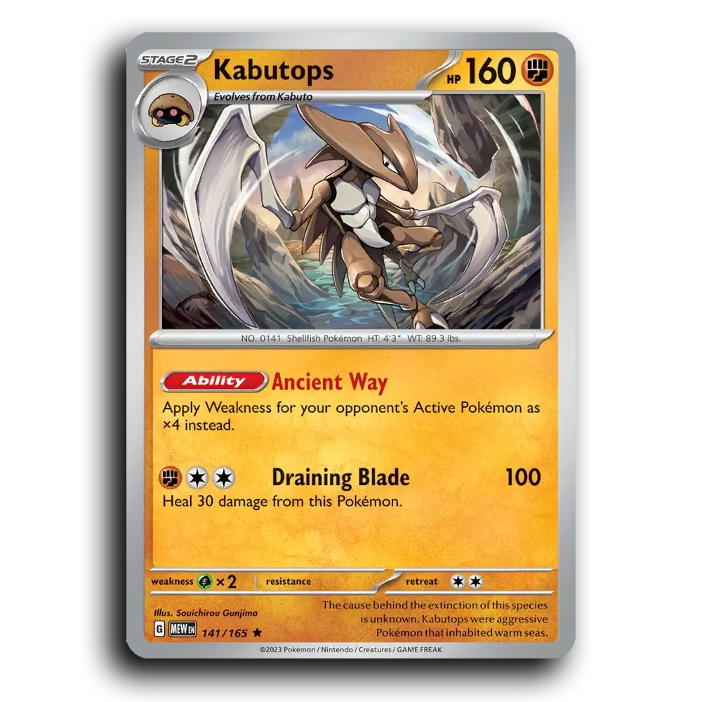 Kabutops 141/165 151 Rare Pokemon Card TCG Near Mint NM Holofoil