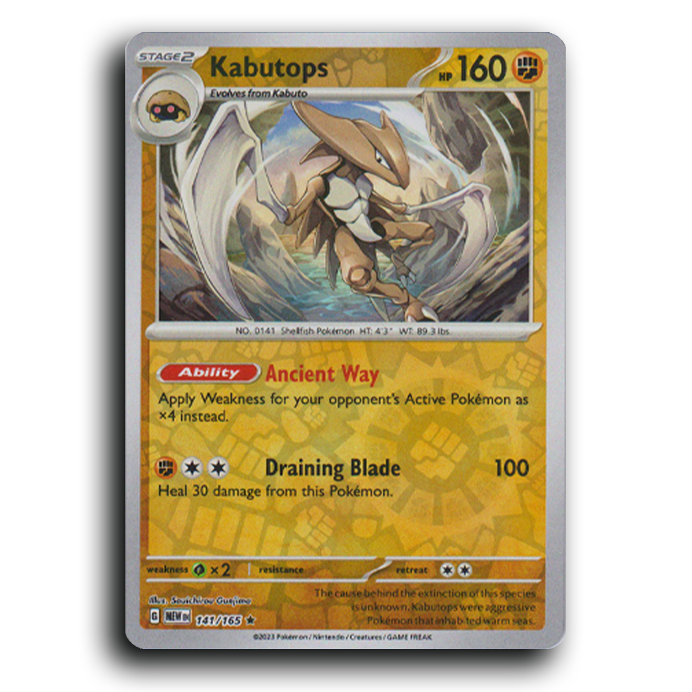 Kabutops 141/165 151 Rare Pokemon Card TCG Near Mint NM Reverse Holo