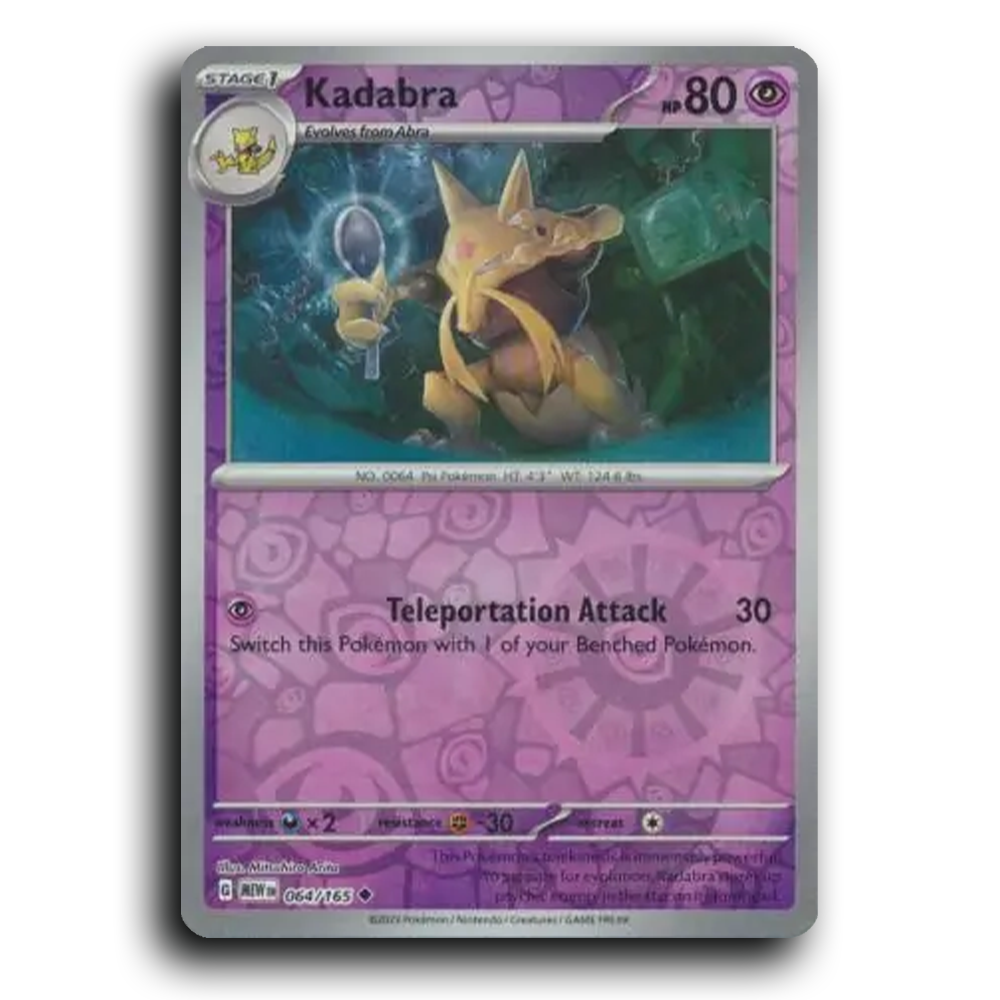 Kadabra 064/165 151 Uncommon Pokemon Card TCG Reverse Holo