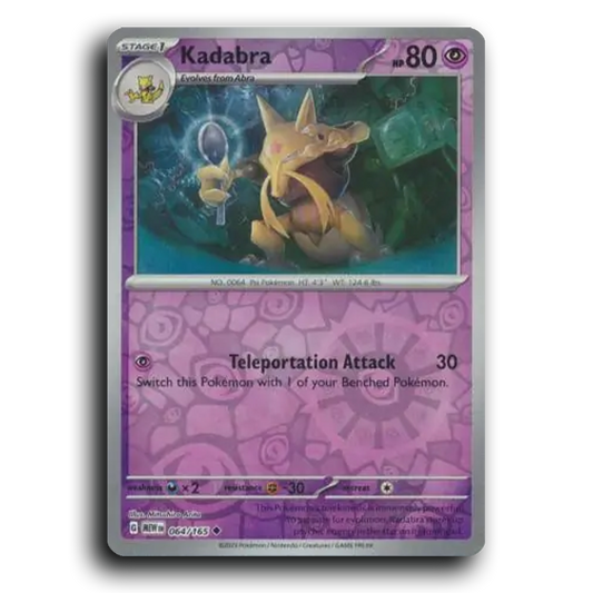 Kadabra 064/165 151 Uncommon Pokemon Card TCG Reverse Holo