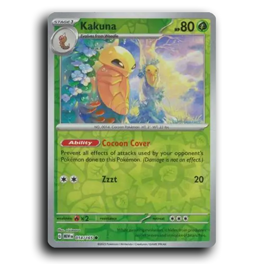 Kakuna 014/165 151 Common Pokemon Card TCG Reverse Holo