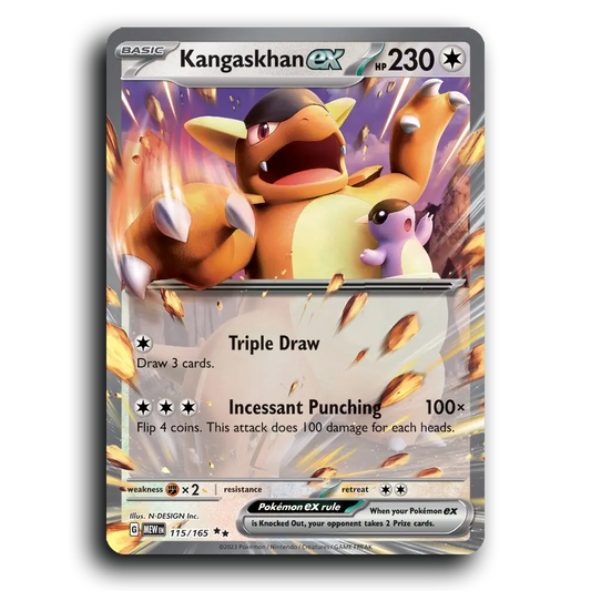 Kangaskhan ex 115/165 151 Double Rare Pokemon Card TCG Near Mint NM Holofoil