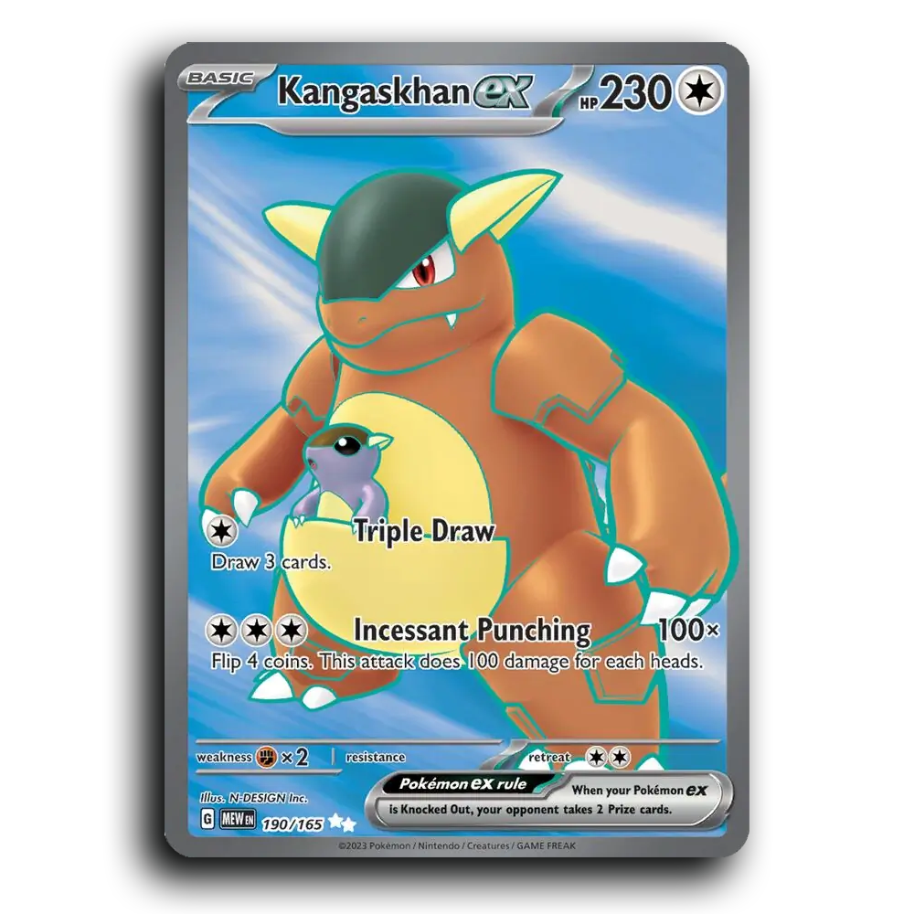 Kangaskhan ex 190/165 151 Ultra Rare Pokemon Card TCG Near Mint NM Holofoil