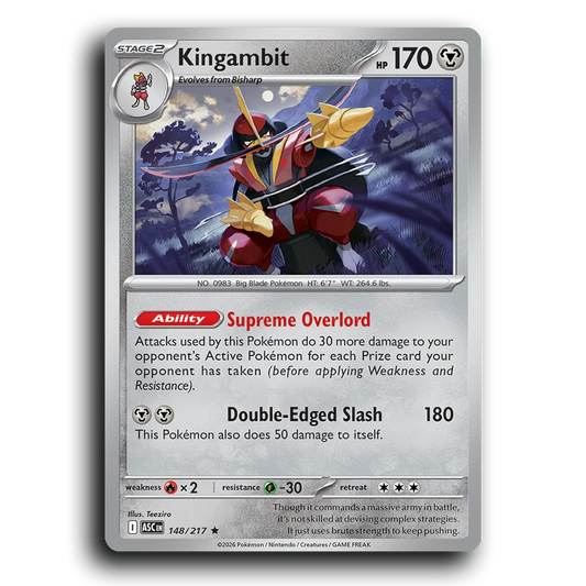 Kingambit 148/217 Ascended Heroes Rare Pokemon Card TCG Near Mint NM Holofoil