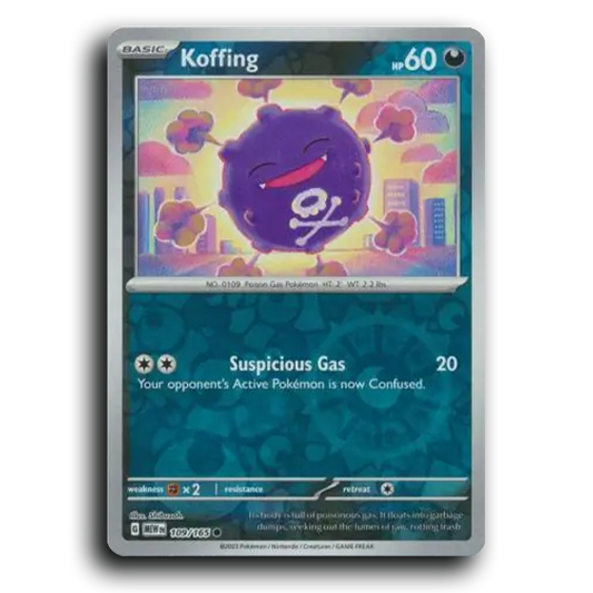 Koffing 109/165 151 Common Pokemon Card TCG Near Mint NM Reverse Holo