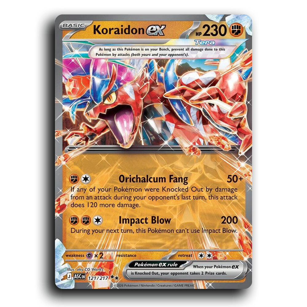 Koraidon ex 121/217 Ascended Heroes Double Rare Pokemon Card TCG Near Mint NM Holofoil