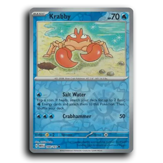 Krabby 098/165 151 Common Pokemon Card TCG Near Mint NM Reverse Holo